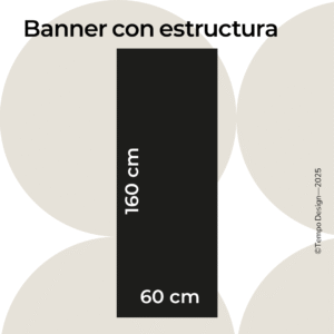 Banner con estructura 160 x 60 cm