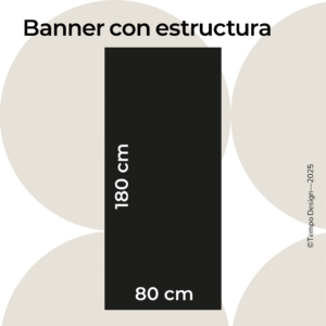 Banner con estructura 180 x 80 cm